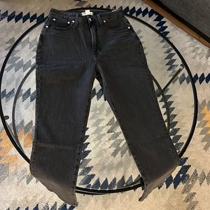 The curvy perfect vintage jean in lunar wash madewell black jeans straight leg